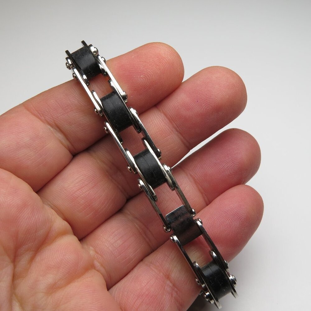 Men's St. Steel & Rubber cuff Bracelet